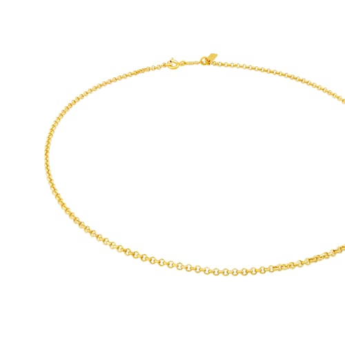 Gargantilha TOUS Chain em Prata vermeil com argolas redondas, 45 cm.