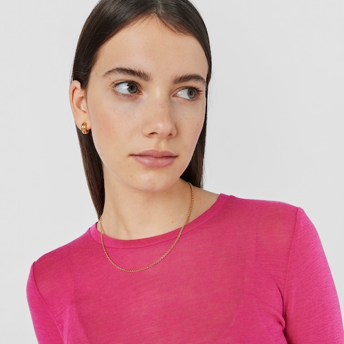 Gargantilha TOUS Chain em Prata vermeil com argolas redondas, 45 cm.