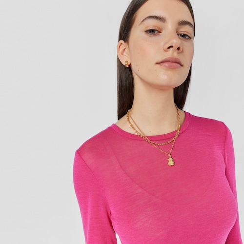 Gargantilha TOUS Chain em Prata vermeil com argolas redondas, 45 cm.