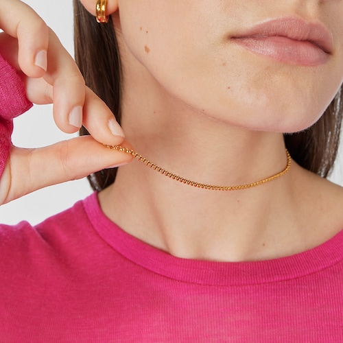 Gargantilha TOUS Chain em Prata vermeil com argolas redondas, 45 cm.