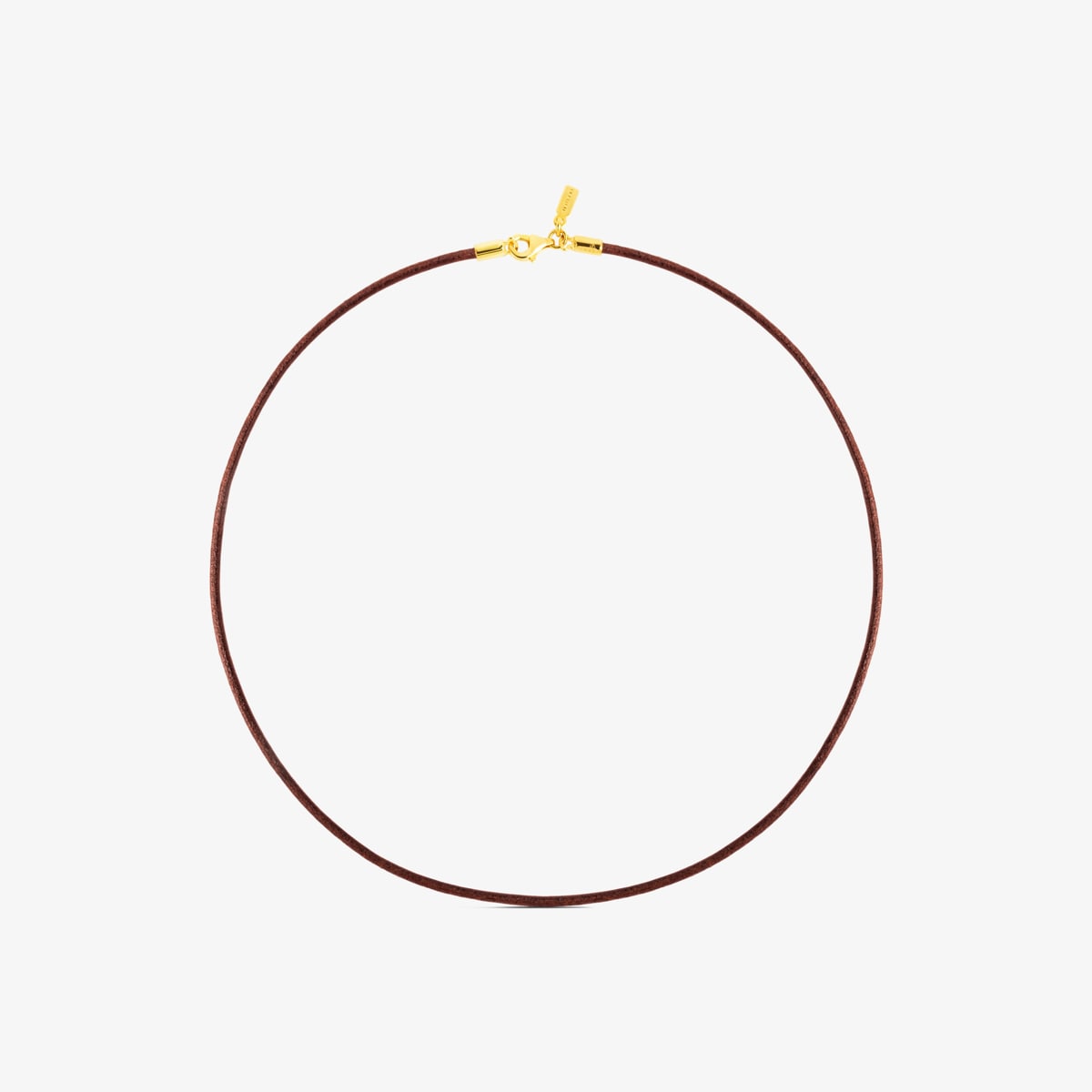 Gargantilla De Cuero De 2 Mm Con Cierre Con Baño De Oro De 18 Kt Sobre Plata, 40 Cm Chokers