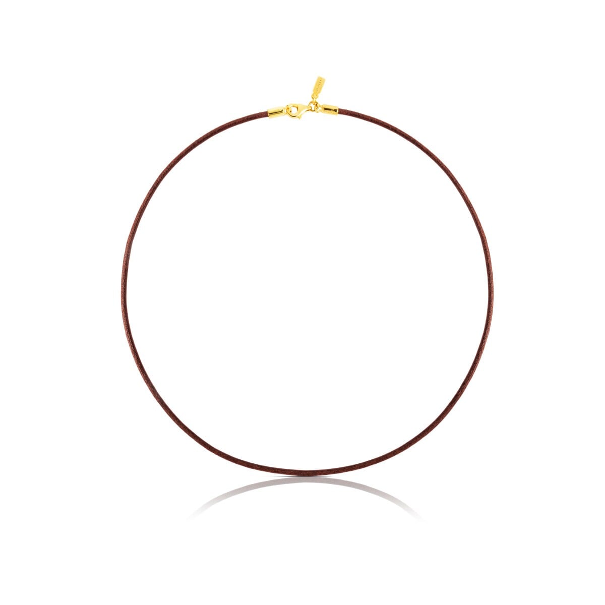 2 mm brown leather Choker with clasp with 18kt gold plating over silver measuring 40 cm TOUS Chokers
