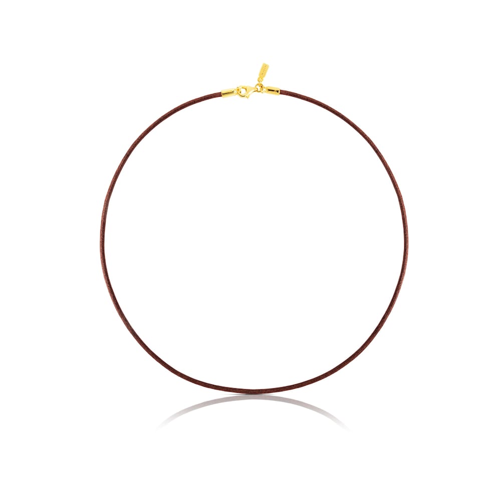 2 mm brown leather Choker with clasp with 18kt gold plating over silver measuring 40 cm TOUS Chokers