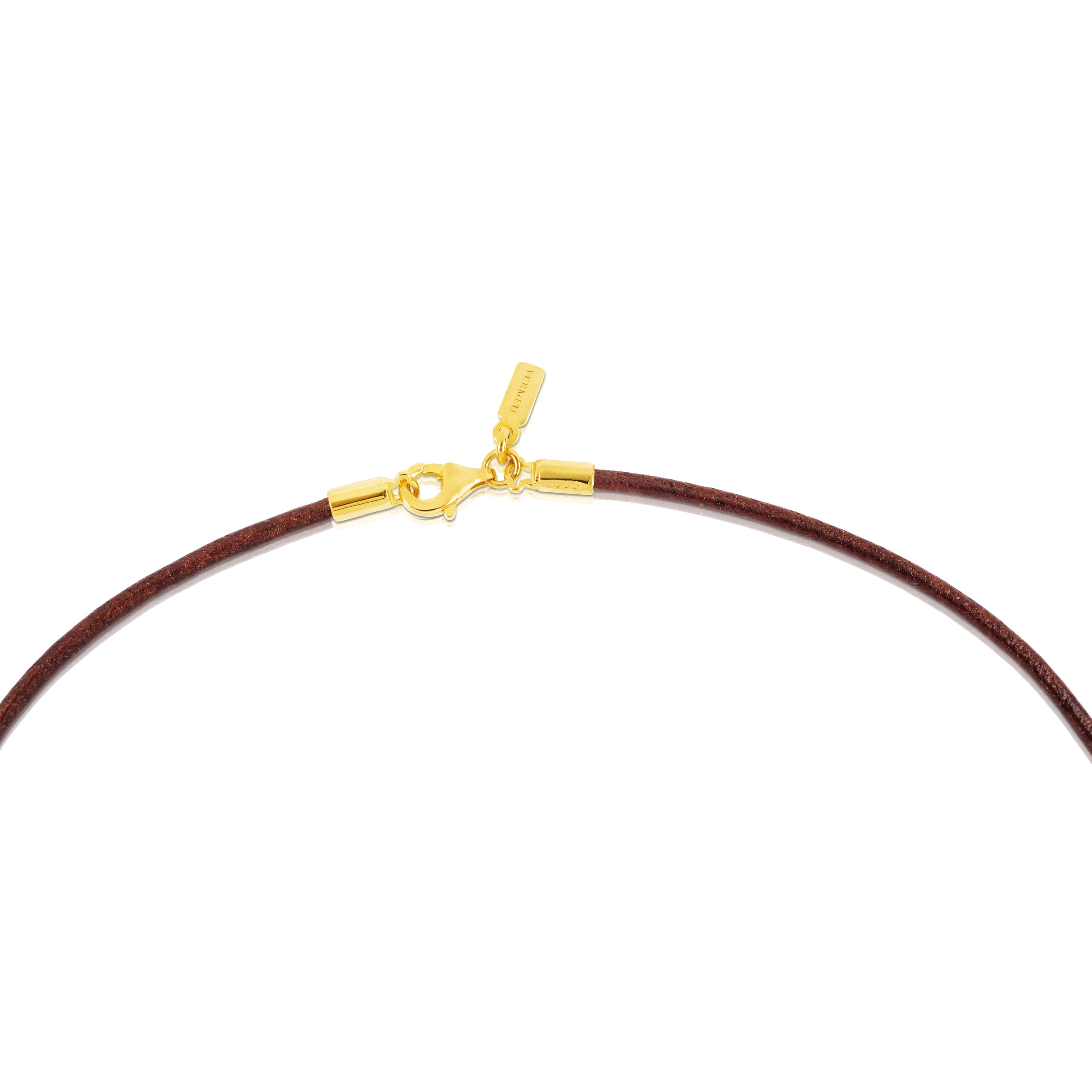 2 mm brown leather Choker with clasp with 18kt gold plating over silver measuring 40 cm TOUS Chokers