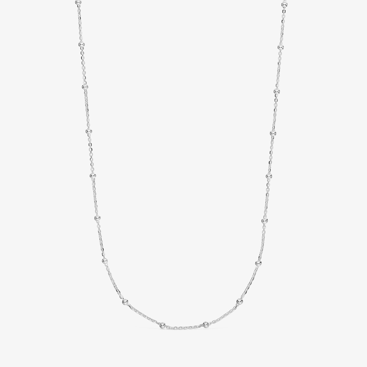 Gargantilla De Plata Con Bolas Intercaladas 60 Cm Basics