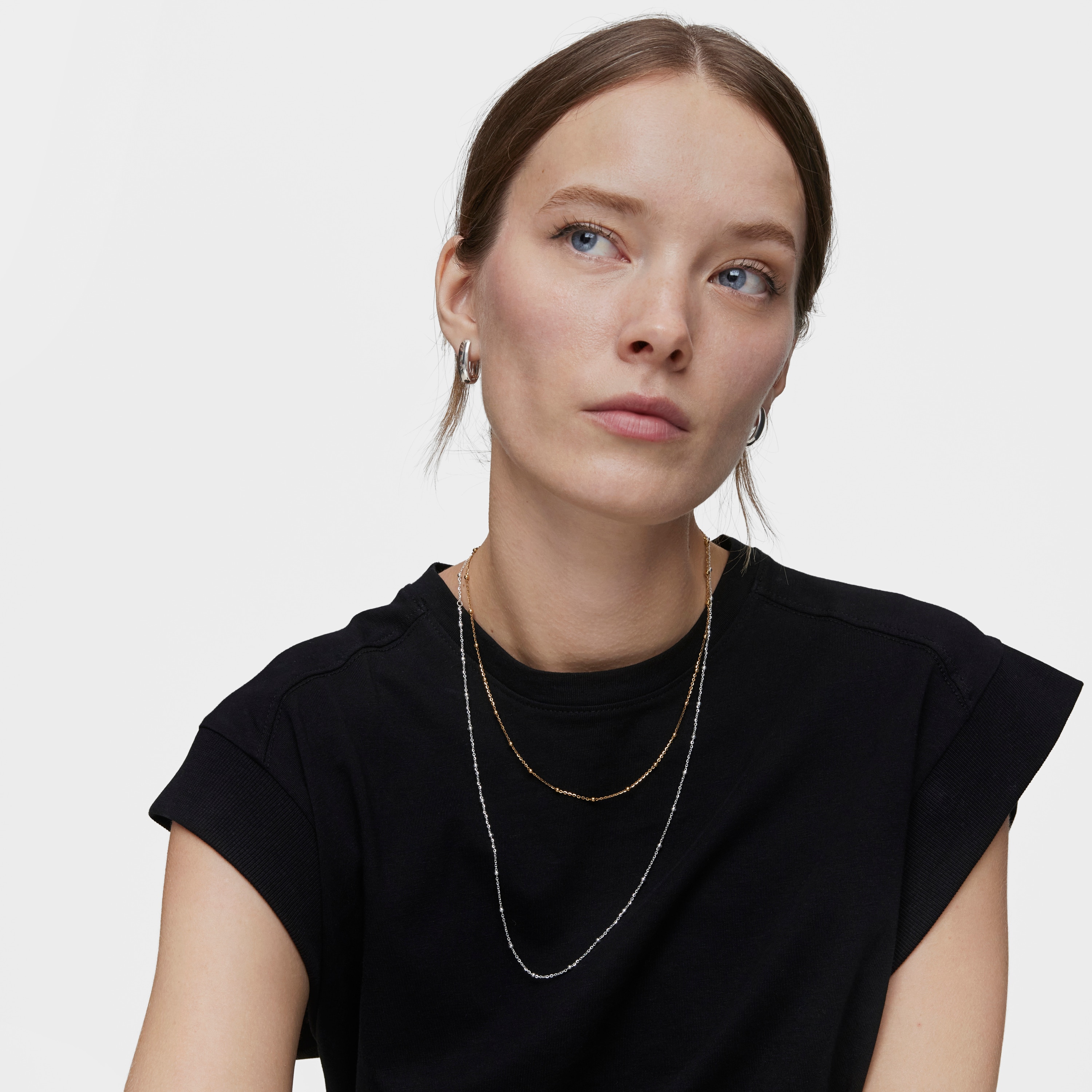 Silver Choker with alternating balls measuring 60 cm TOUS Basics