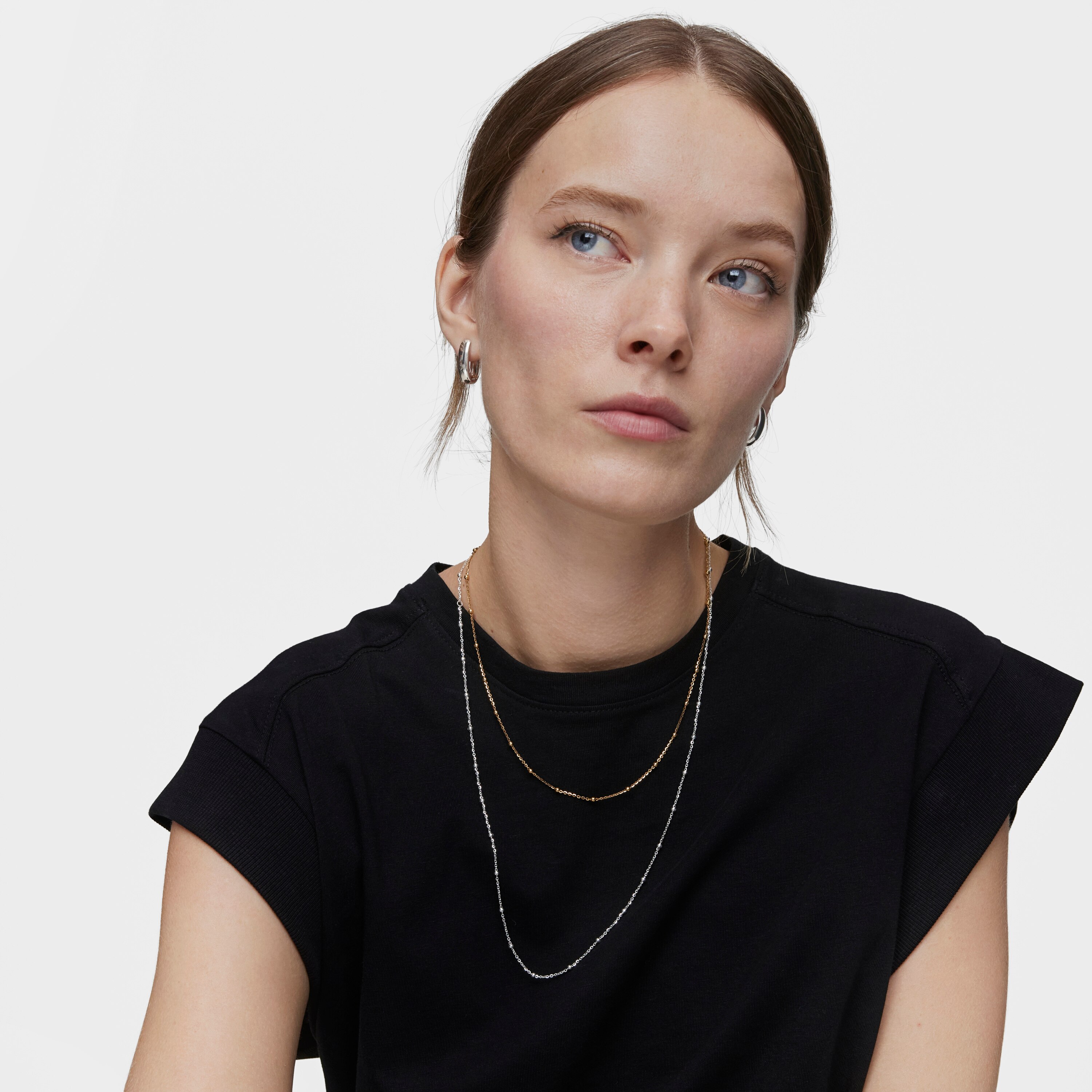 Silver Choker with alternating balls measuring 60 cm TOUS Basics