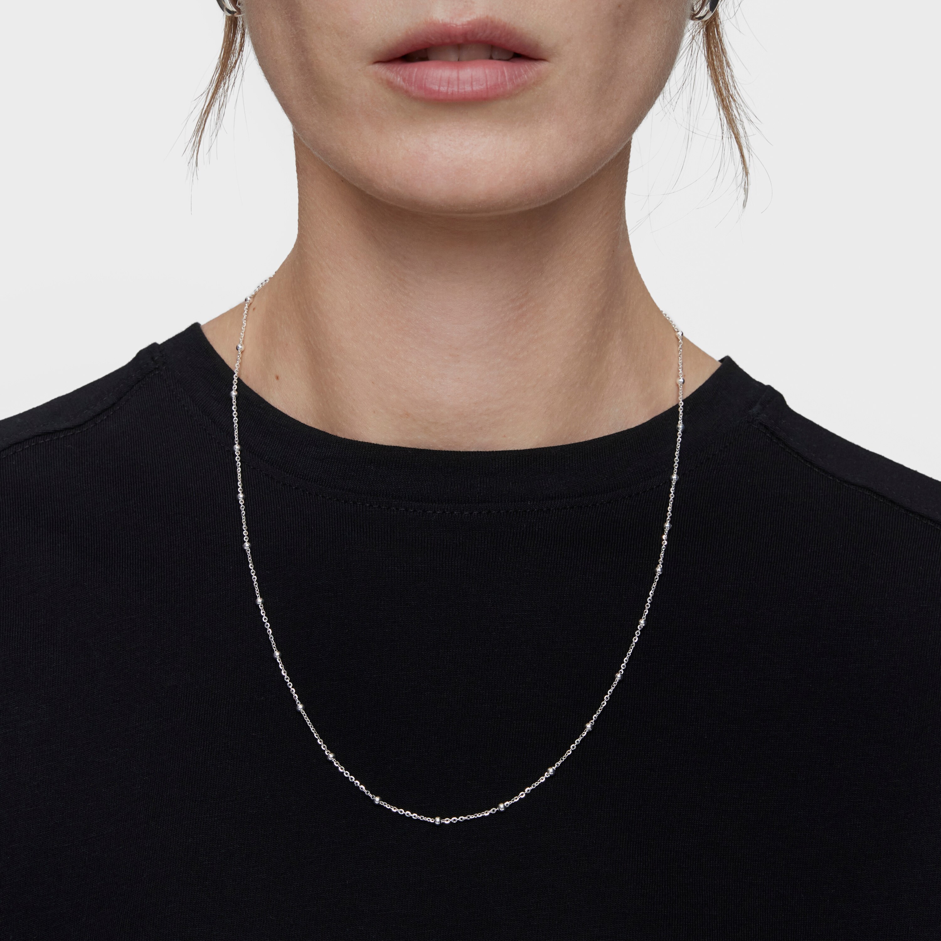Silver Choker with alternating balls measuring 60 cm TOUS Basics