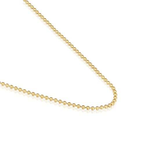 Gargantilla con baño de oro de 18 kt sobre plata con bolas 45 cm TOUS Basics