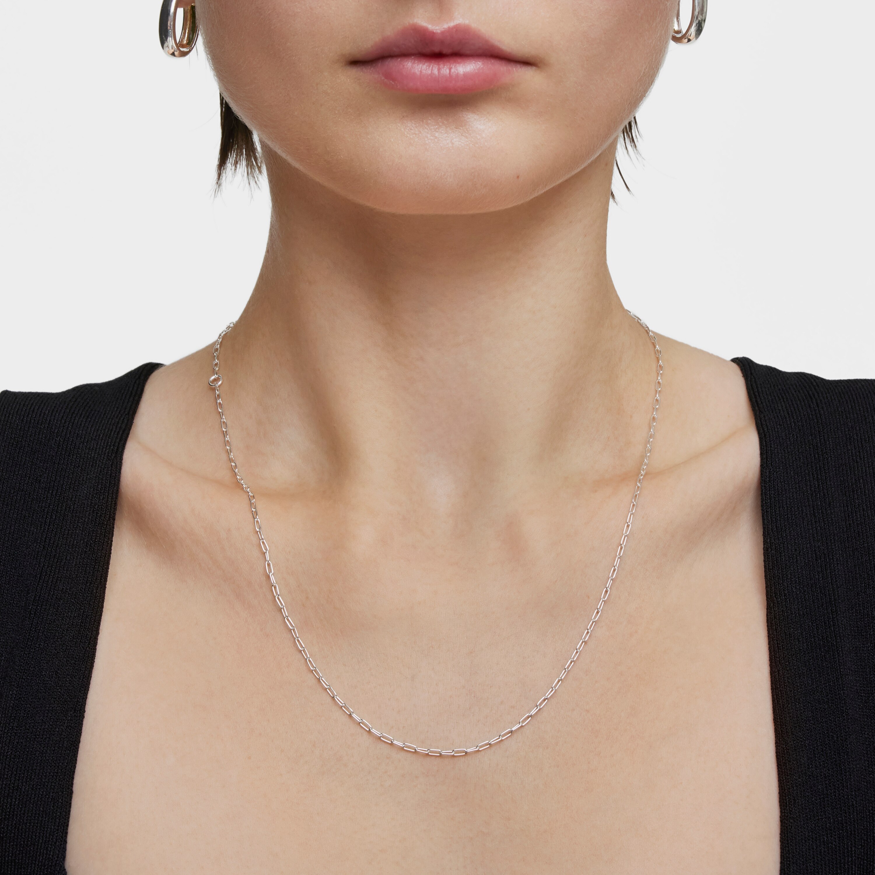 Silver Choker with oval rings measuring 50 cm TOUS Basics