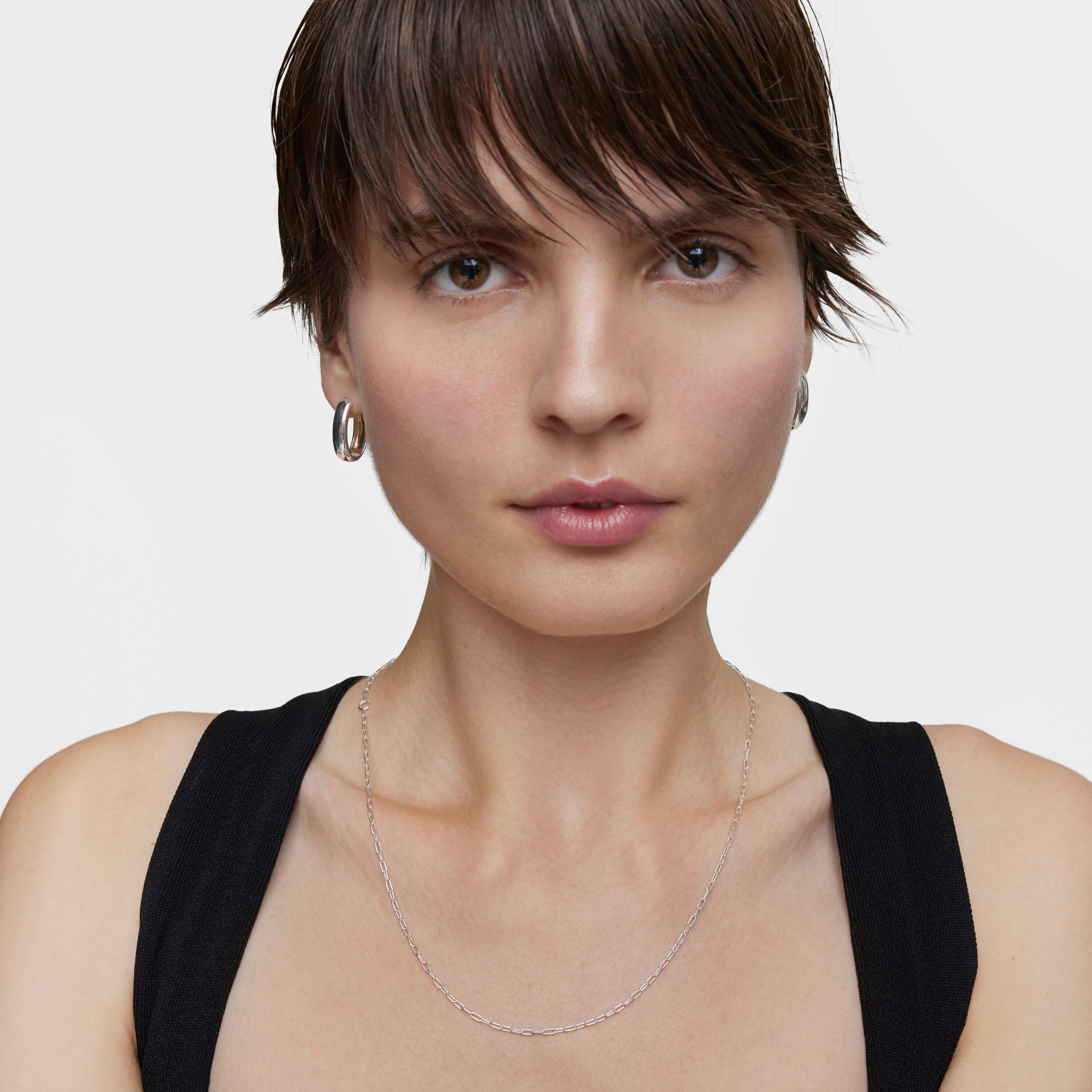 Silver Choker with oval rings measuring 50 cm TOUS Basics