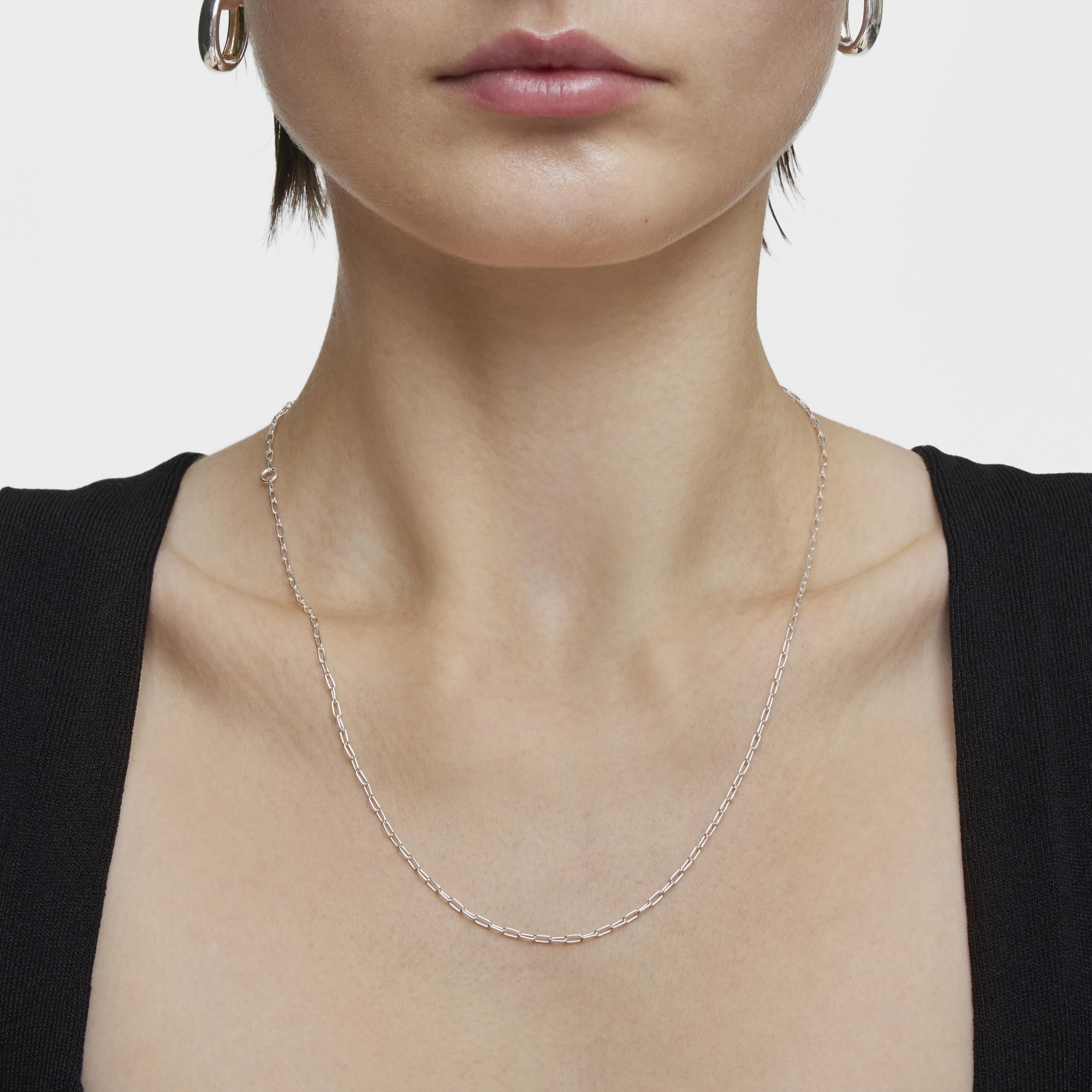 Silver Choker with oval rings measuring 50 cm TOUS Basics