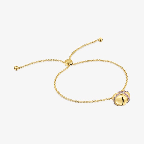 18K gold vermeil heart Chain bracelet with rhodolite Lligat