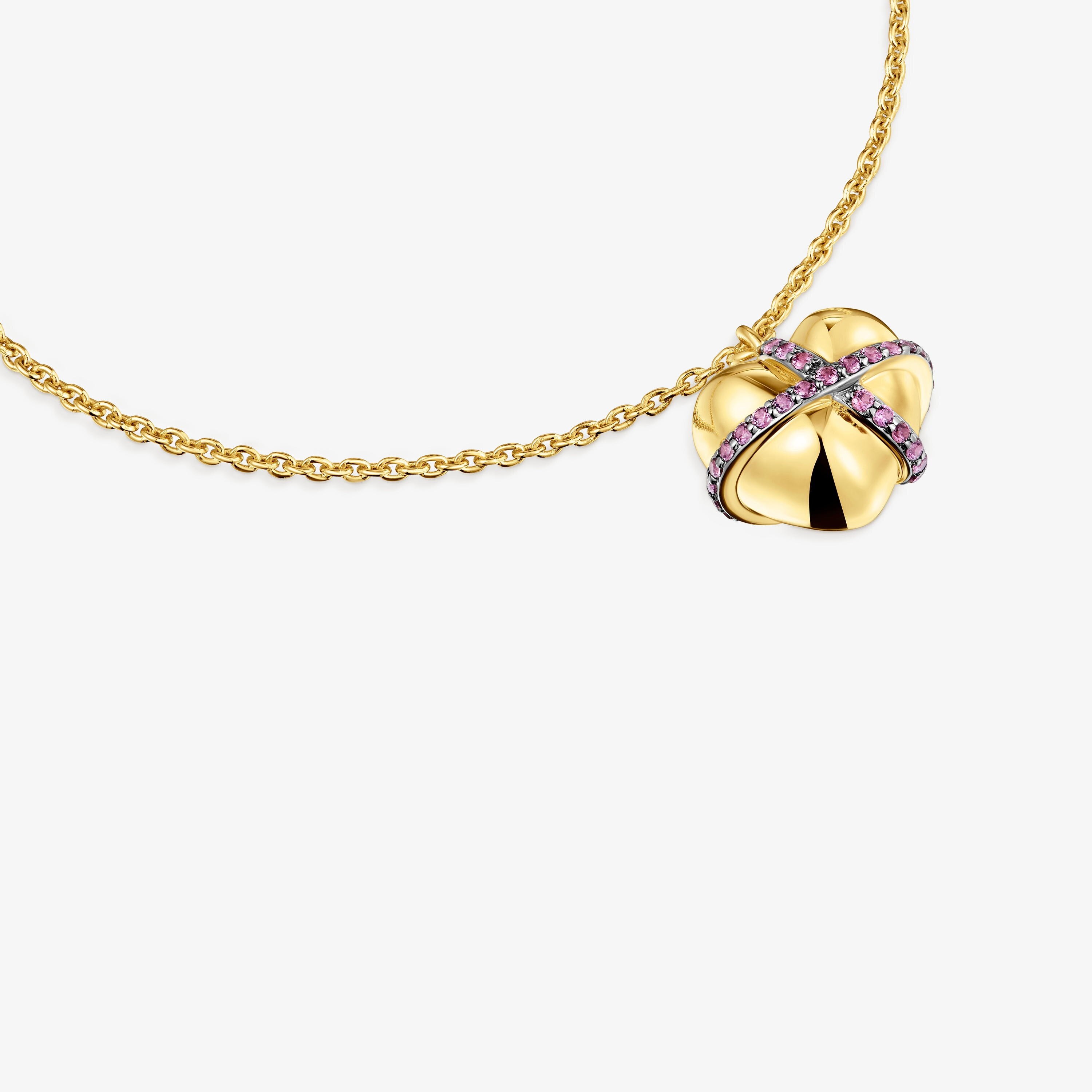 18K gold vermeil heart Chain bracelet with rhodolite Lligat