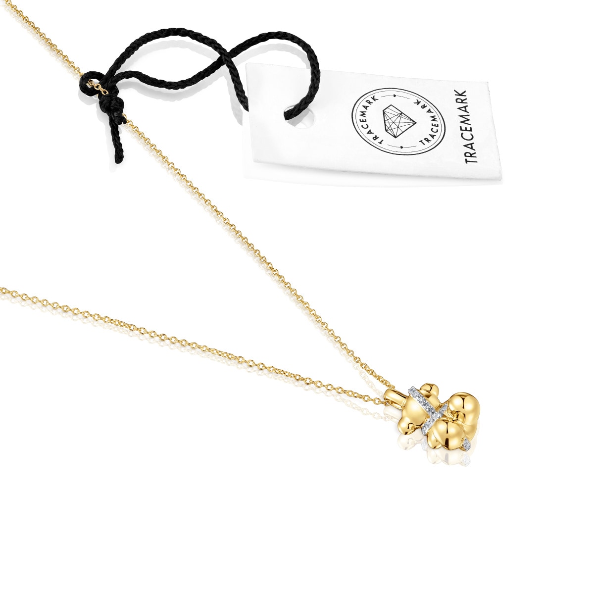 Collar corto oso de oro y diamantes Lligat