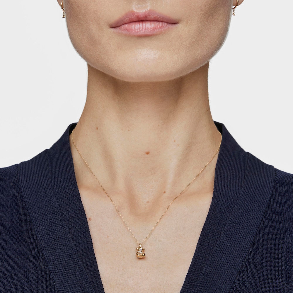 Kr&aacute;tk&yacute; N&aacute;hrdeln&iacute;k s&nbsp;medv&iacute;dkem ze zlata s&nbsp;diamanty Lligat