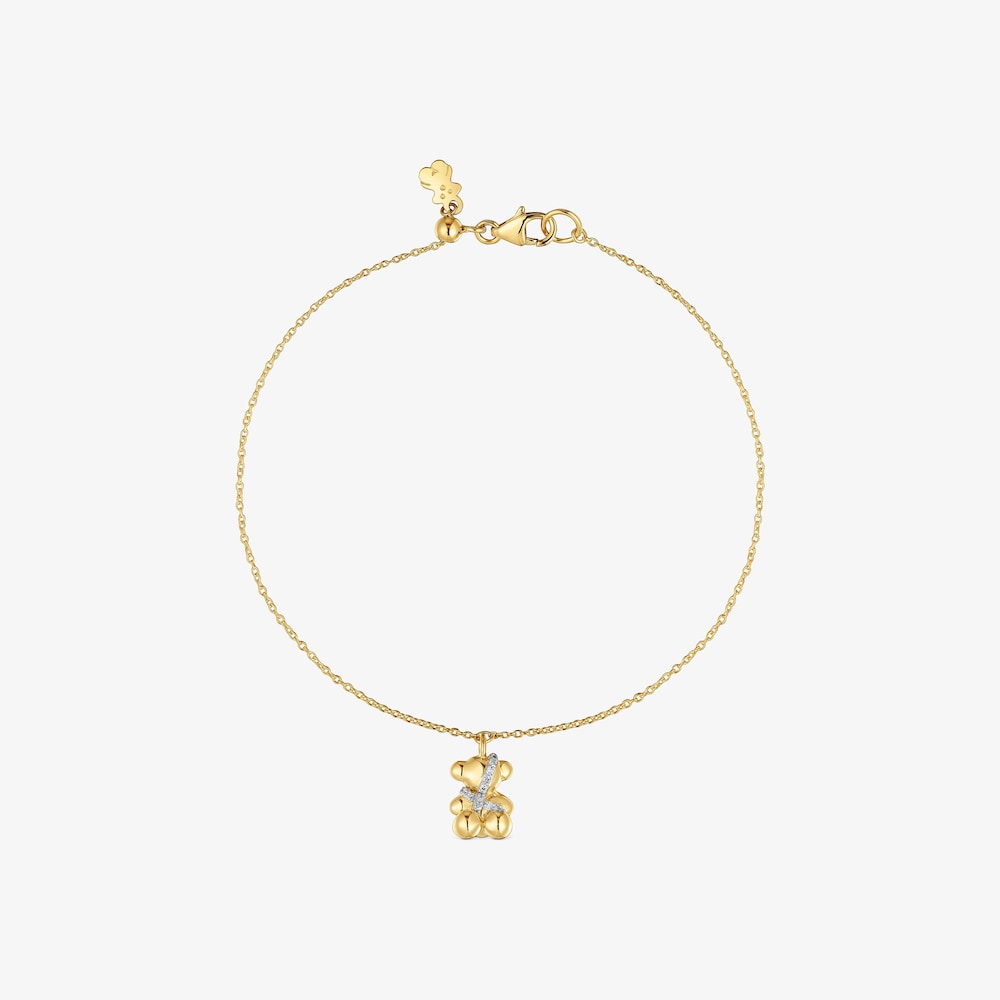 18K solid gold and diamonds Chain bracelet Lligat