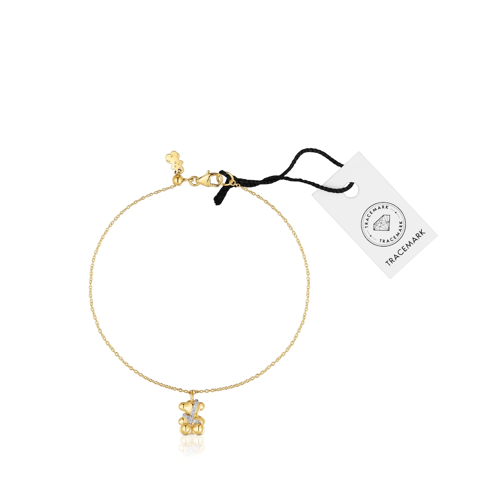 18K solid gold and diamonds Chain bracelet Lligat