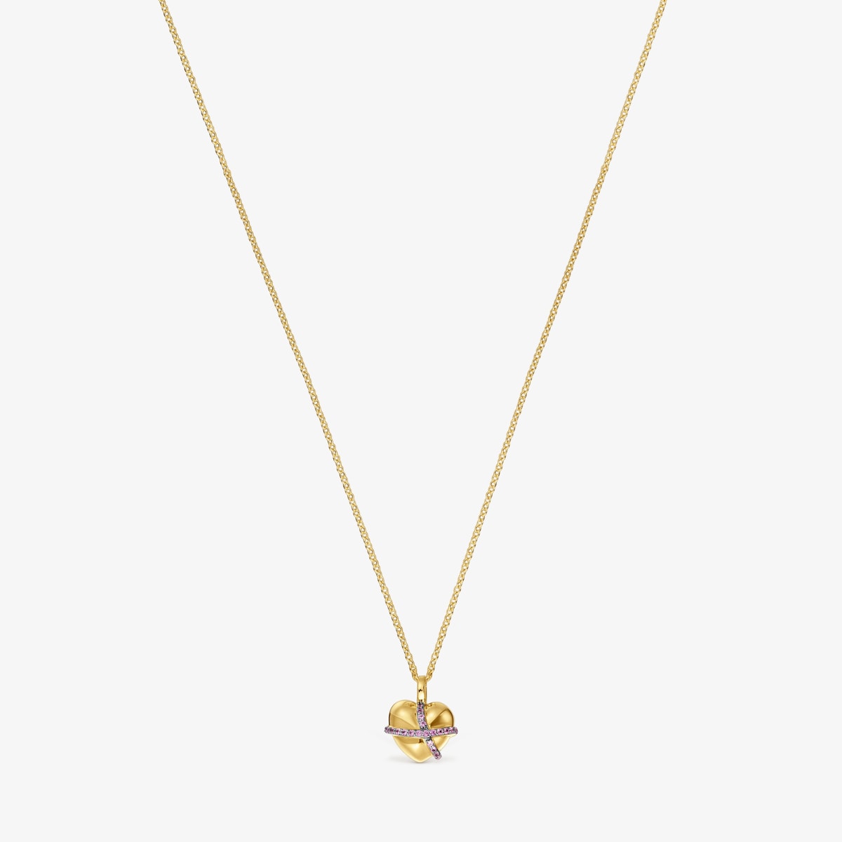 Tous - Collar Mediano Corazón Con Baño De Oro 18 Kt Sobre Plata Y Rodolita Lligat - Dorado