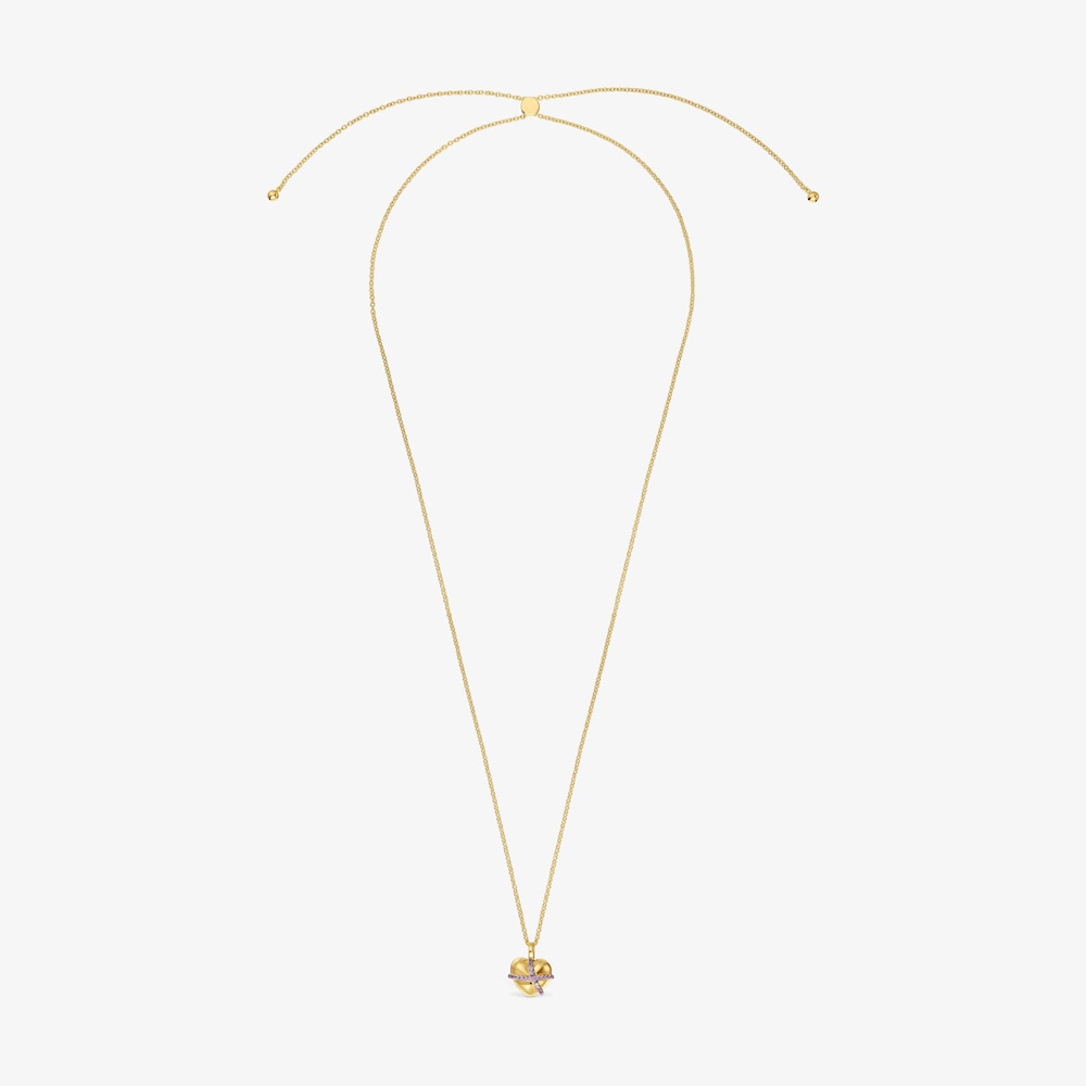 Středně dlouh&yacute; N&aacute;hrdeln&iacute;k ze stř&iacute;bra pozlacen&eacute;ho 18kar&aacute;tov&yacute;m zlatem se srdcem a&nbsp;rhodolity Lligat