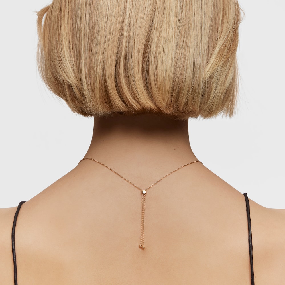 Collar mediano corazón con baño de oro 18 kt sobre plata y rodolita Lligat image number 6