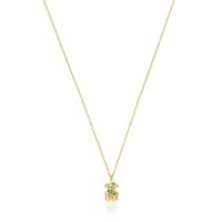 Medium 18kt gold-plated silver bear Necklace with chrome diopside Lligat