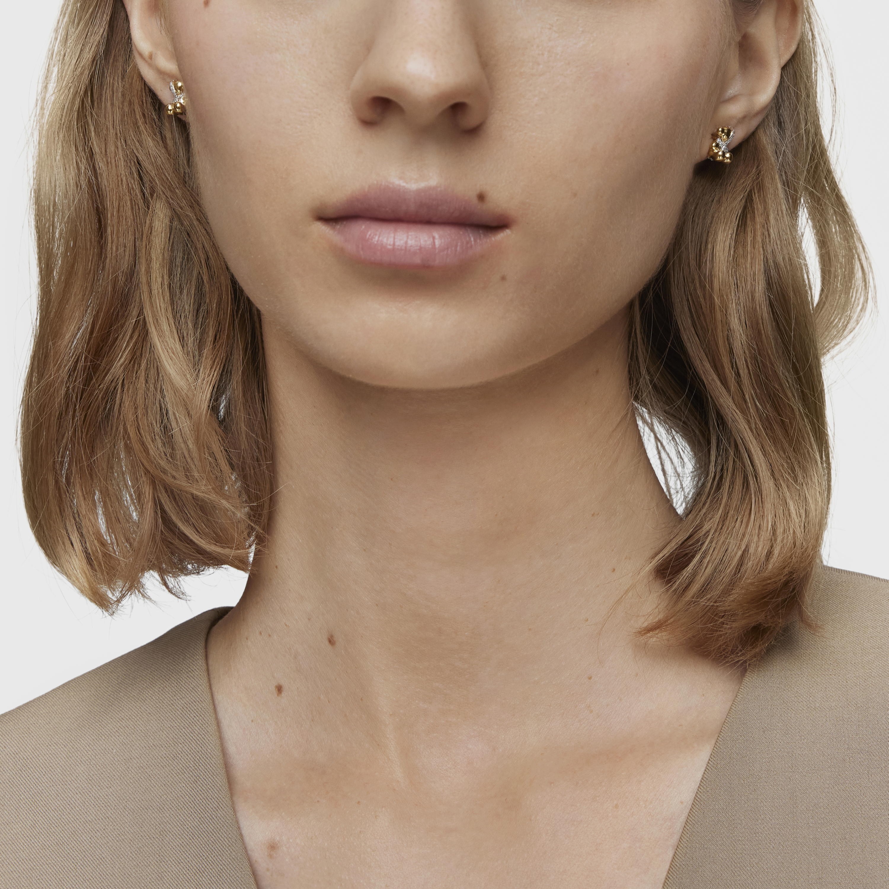 Small gold and diamonds bear Earrings Lligat