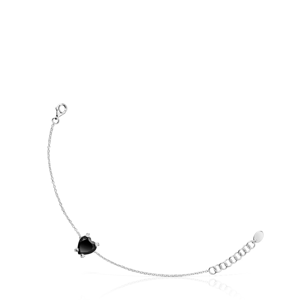 Pulsera corazón de plata y ónix Color Pills