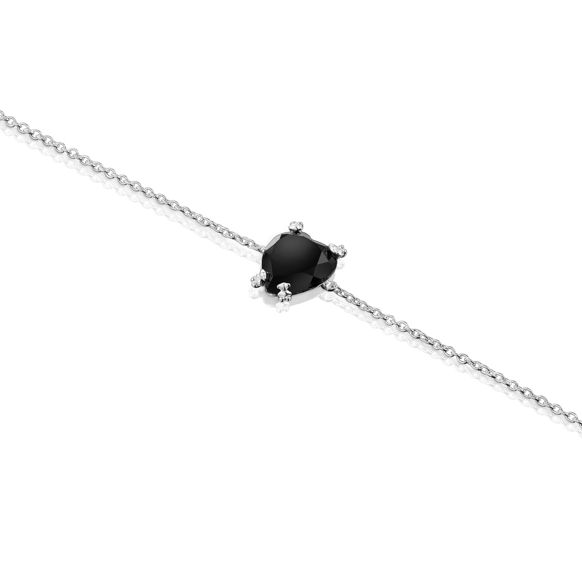 Pulsera corazón de plata y ónix Color Pills