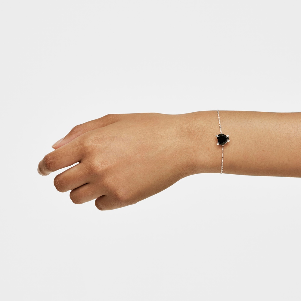 Pulsera coraz&oacute;n de plata y &oacute;nix Color Pills