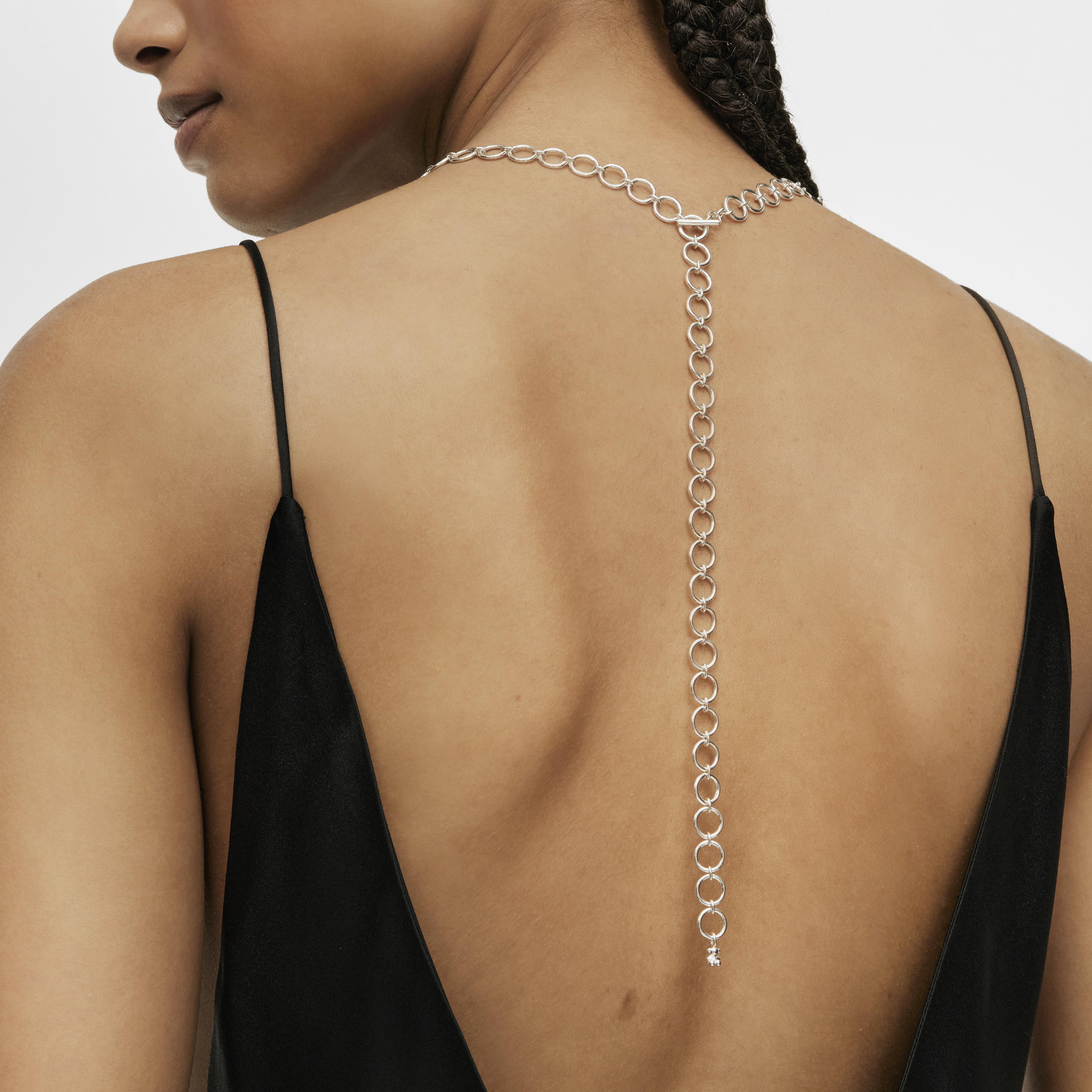 Silver Color Pills Ring necklace with gemstones