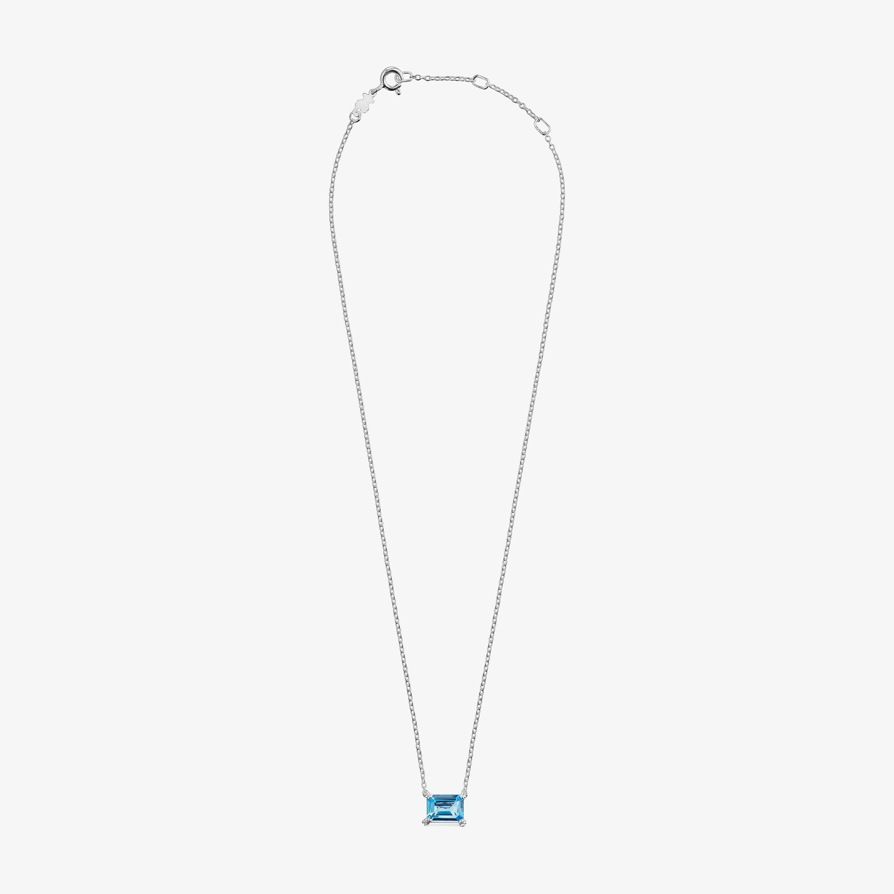 Silver Color Pills Necklace with topaz