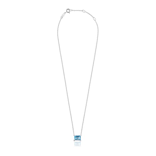 Silver Color Pills Necklace with topaz