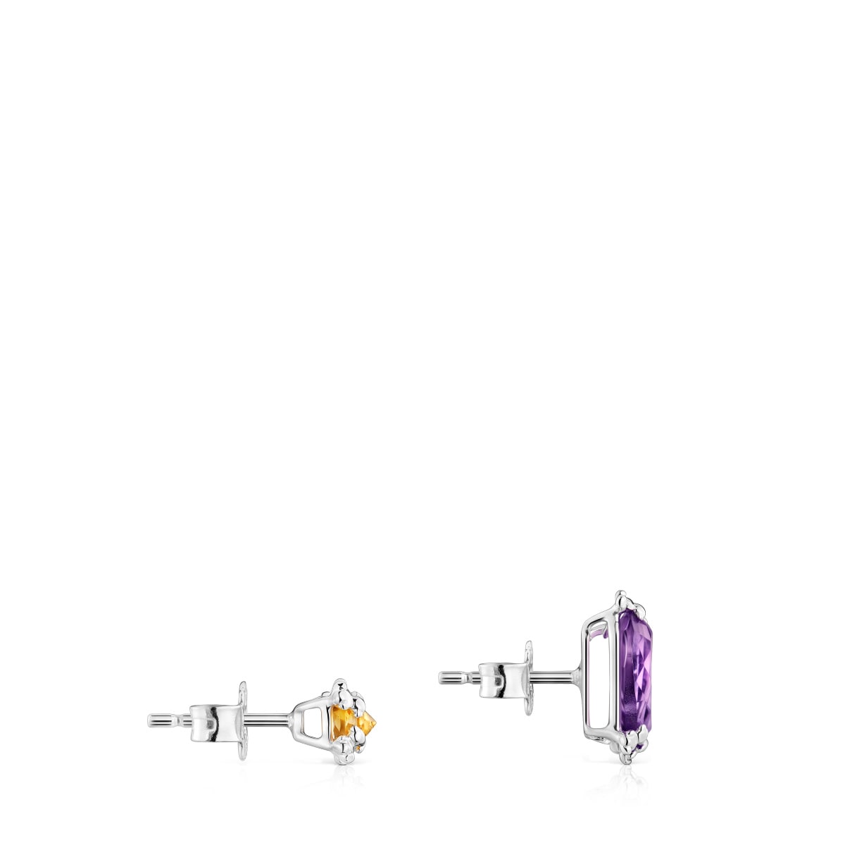 Pack de dos pendientes de plata y gemas Color Pills