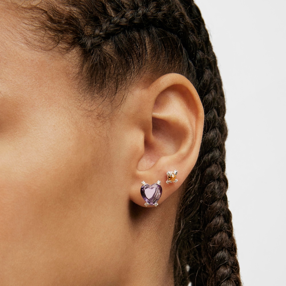 Pack de dos pendientes de plata y gemas Color Pills