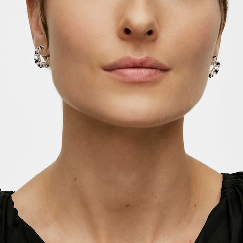 Pendientes aro de plata y ónix Color Pills