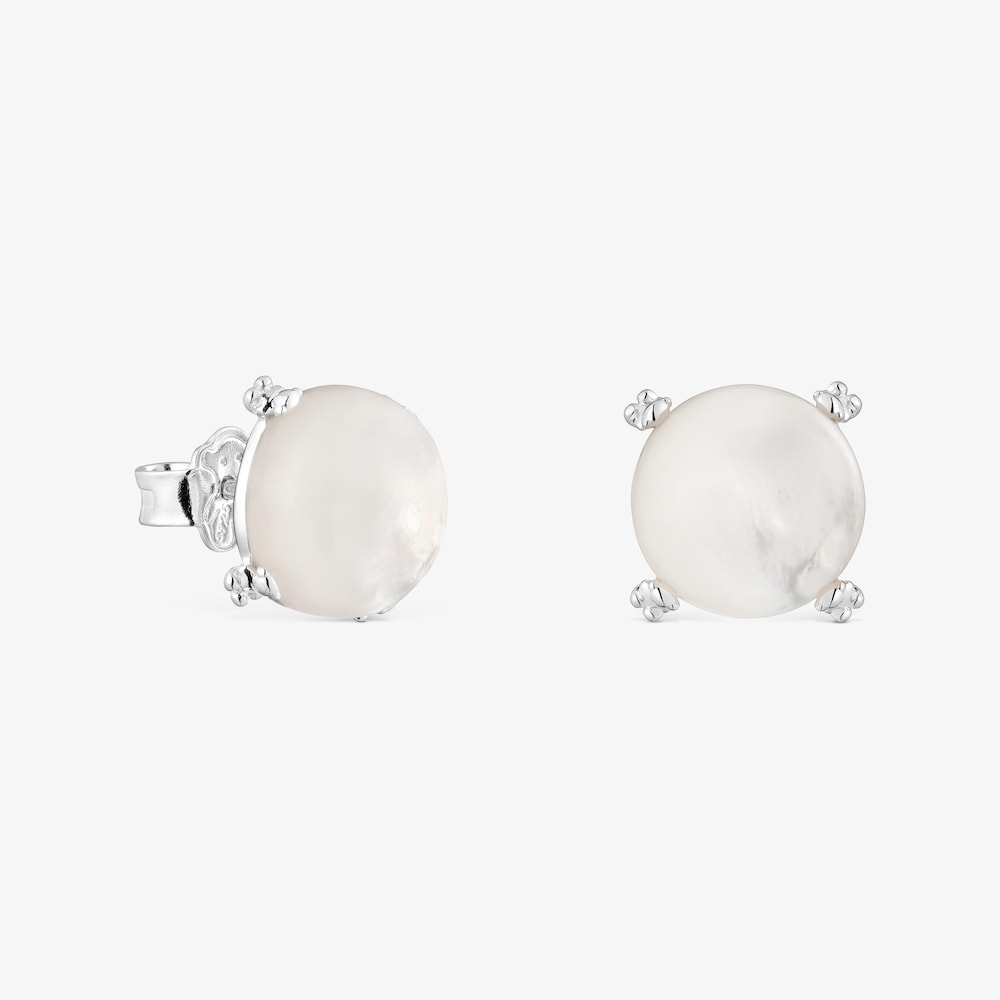 Boucles d&rsquo;oreilles en argent et nacre Color Pills