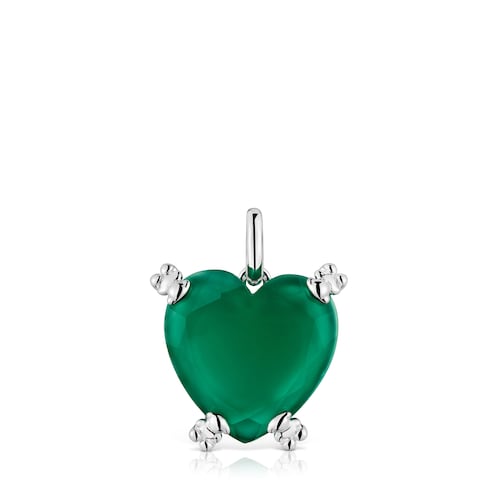 Colgante corazón de plata y calcedonia tratada Color Pills