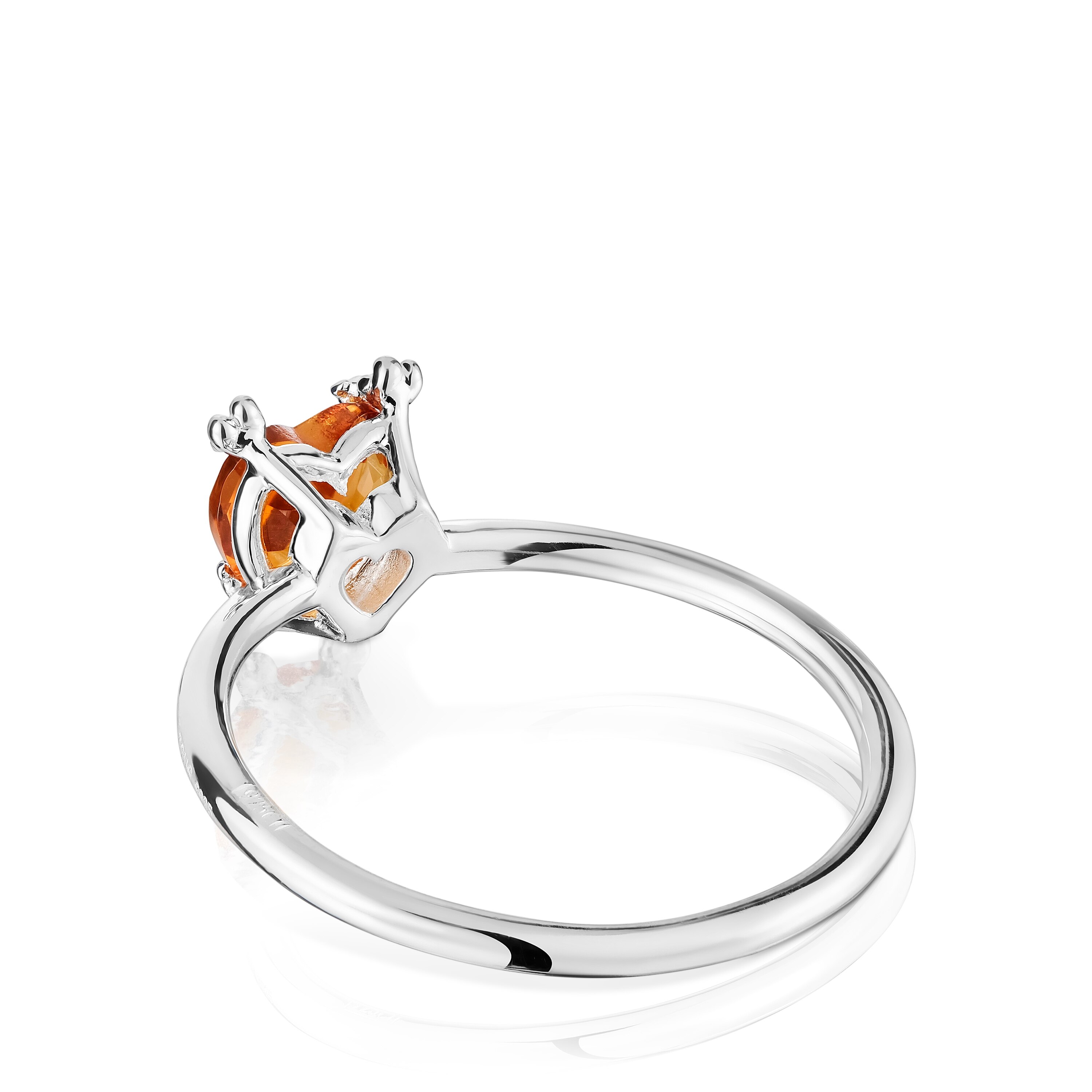 Silver Color Pills Heart ring with citrine