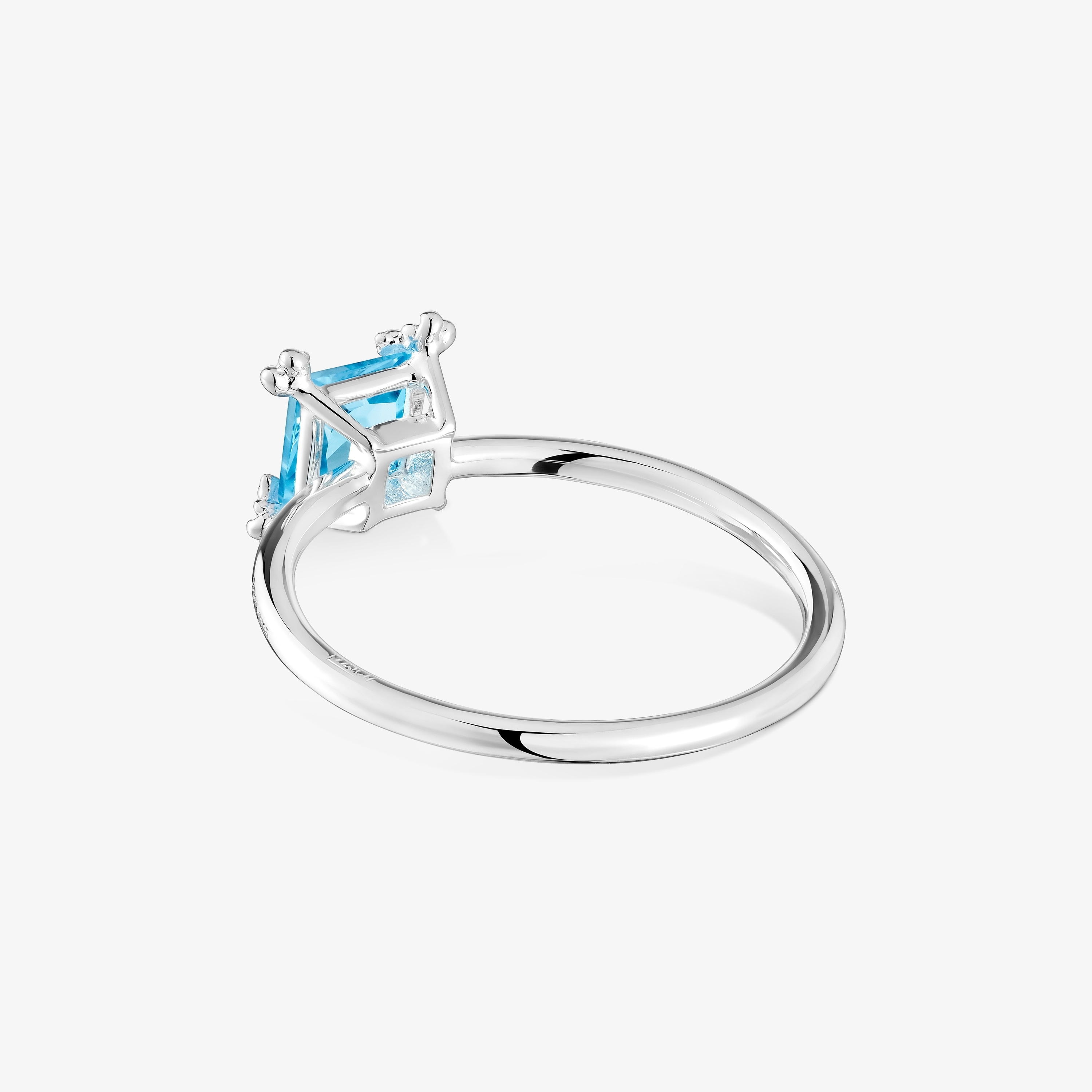 Silver Color Pills Ring with topaz