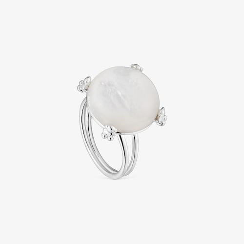 Anillo de plata y n&aacute;car Color Pills