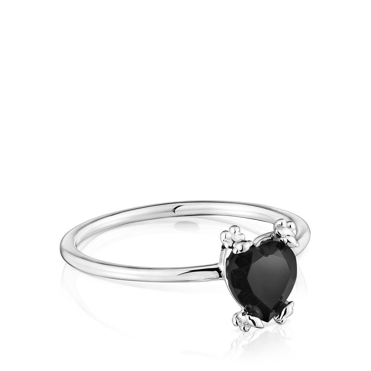 Anillo corazón de plata y ónix Color Pills