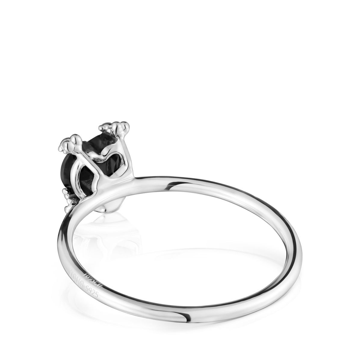 Anillo corazón de plata y ónix Color Pills