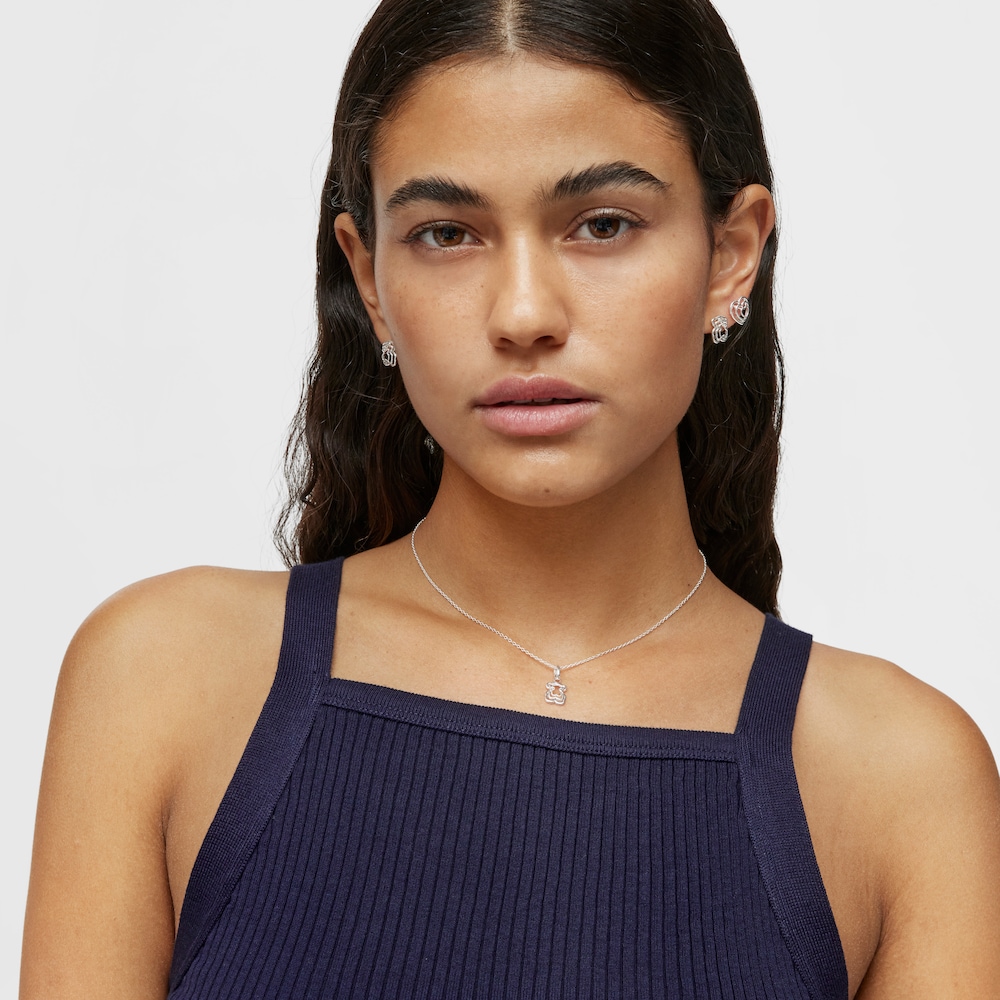 Collar triple oso de plata Bickie