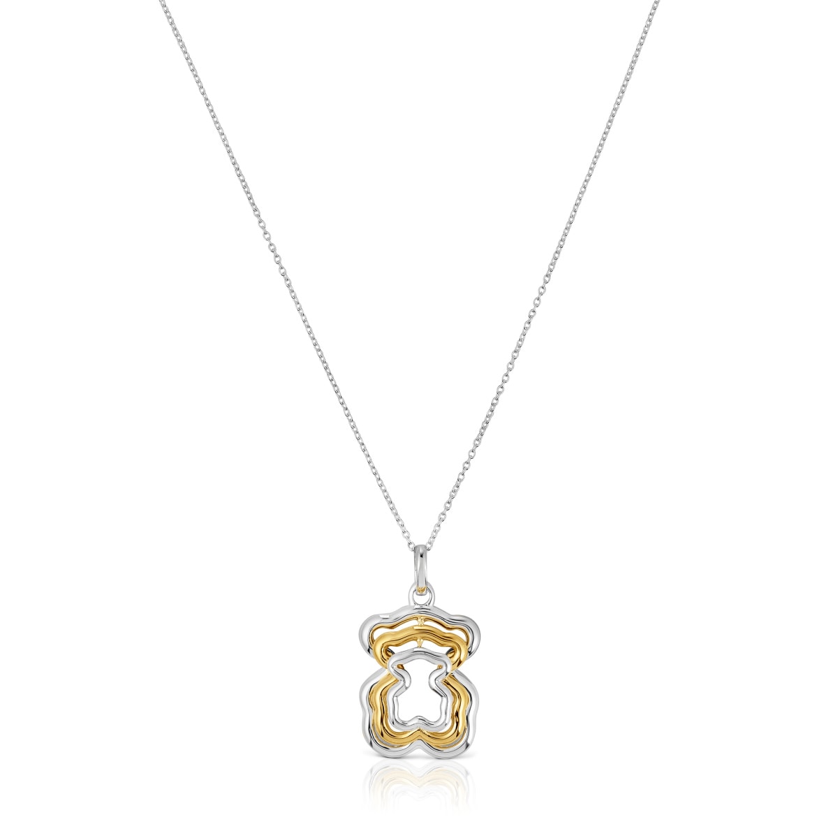 Triple two-tone Bickie bear necklace