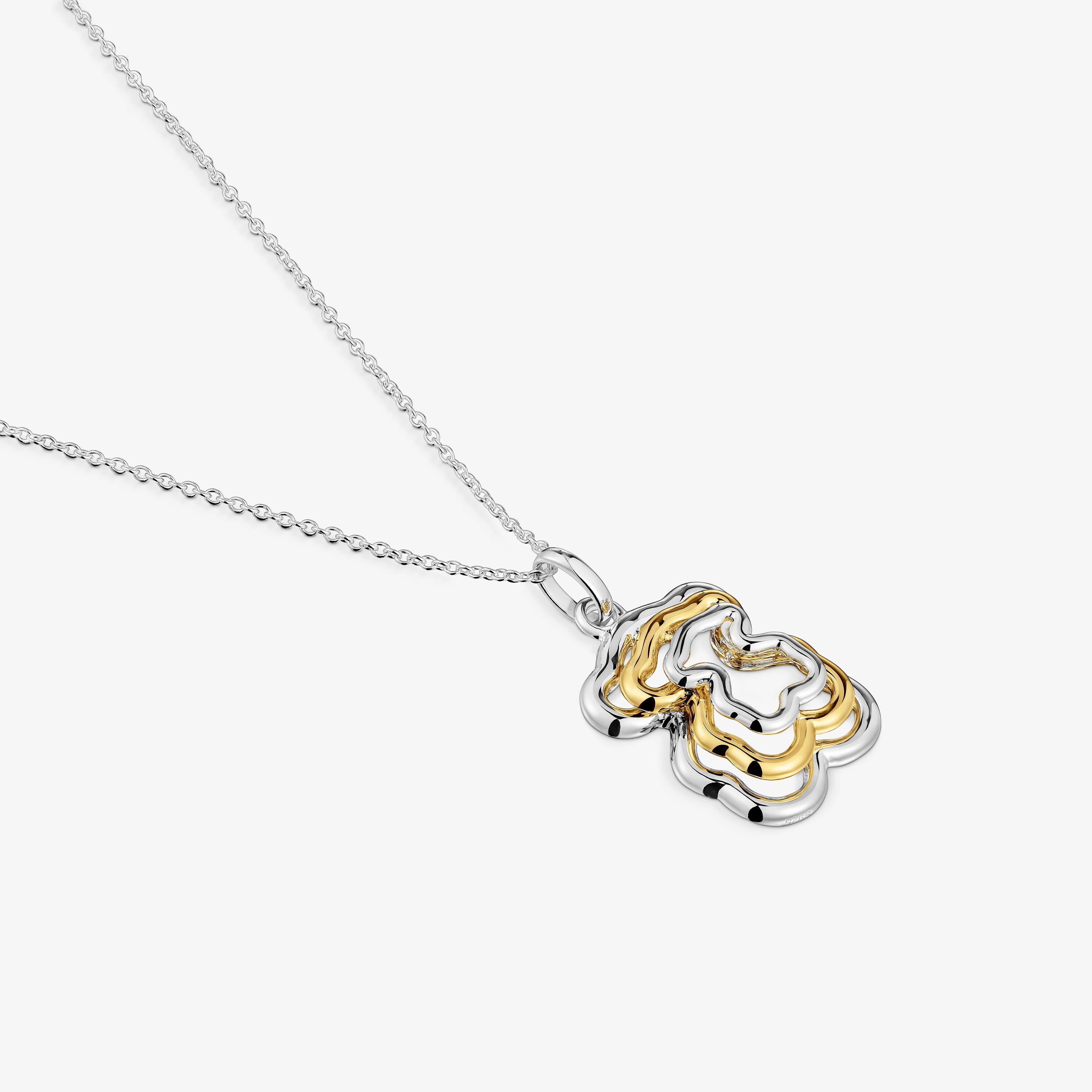 Triple two-tone Bickie bear necklace