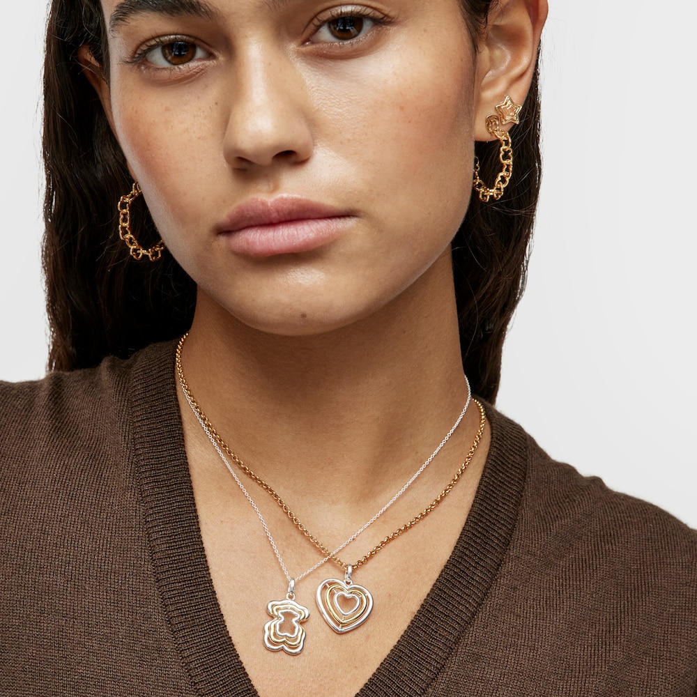 Collier triple ourson de deux couleurs Bickie