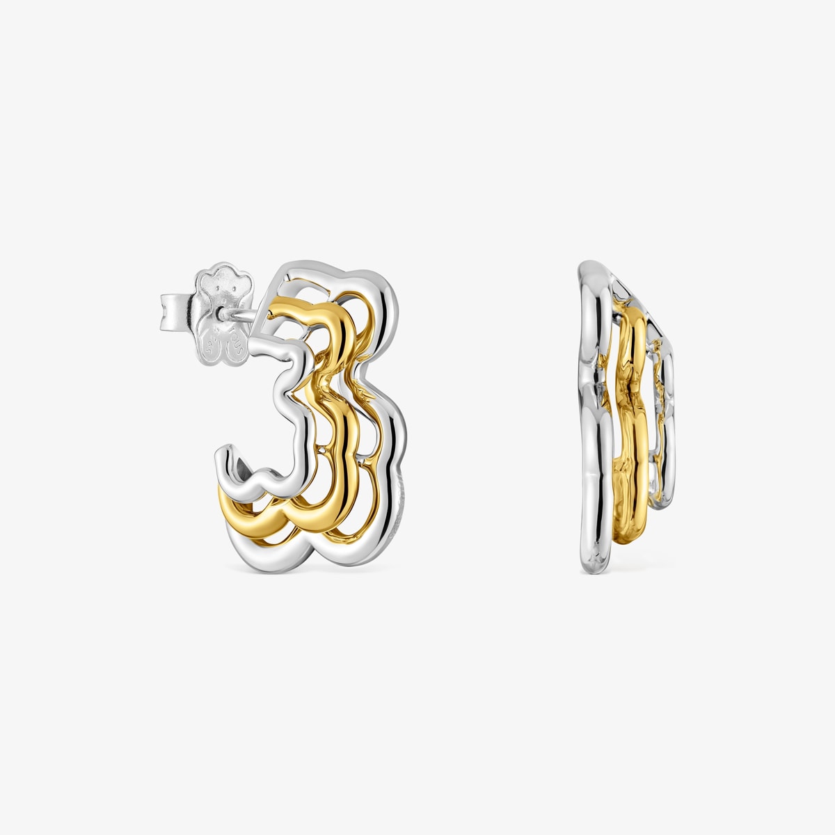 Tous - Pendientes Pequeños Triple Oso Bicolor Bickie - Bicolor