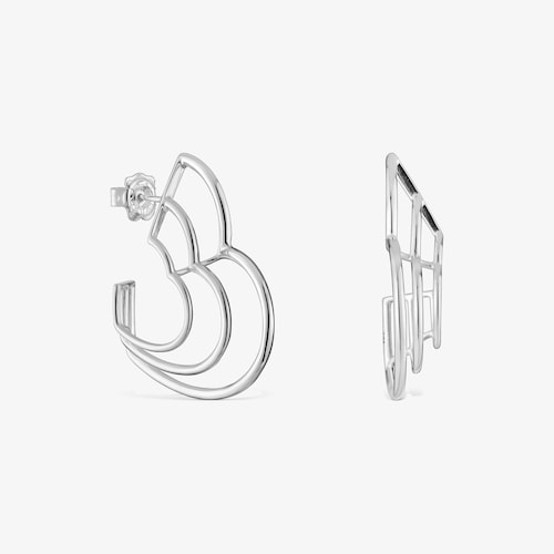 Pendientes triple coraz&oacute;n de plata Bickie