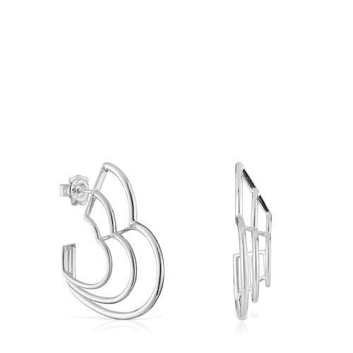 Pendientes triple corazón de plata Bickie